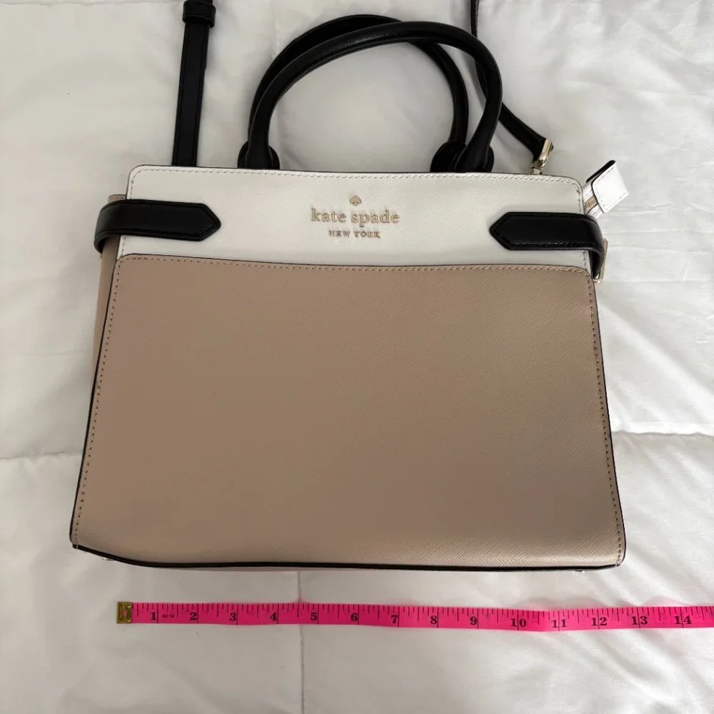 Kate Spade New York Staci Medium Saffiano Leather Satchel/Crossbody Purse Wallet